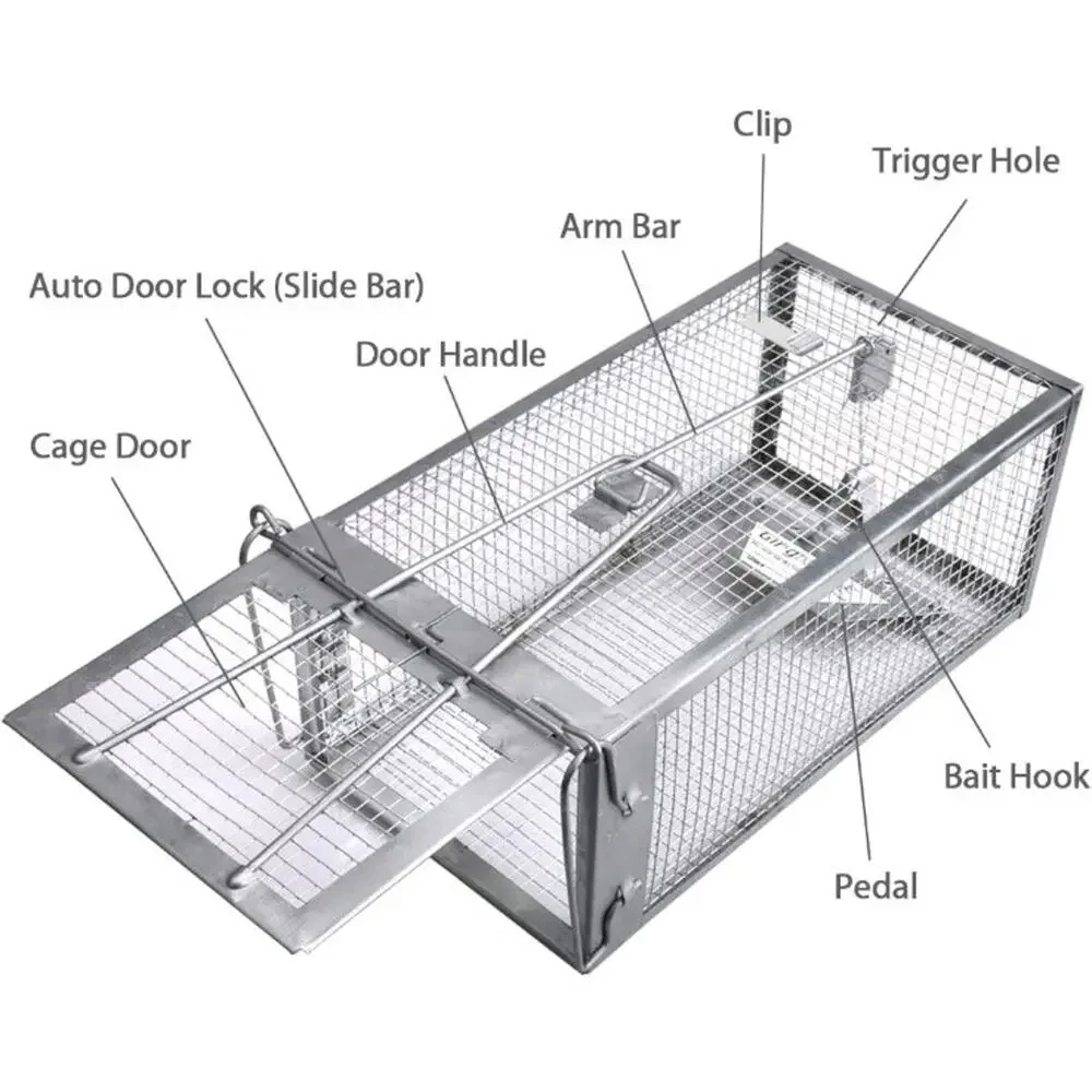2-Pack Rat Traps Humane Live Trap Cages for Indoor and Outdoor Use